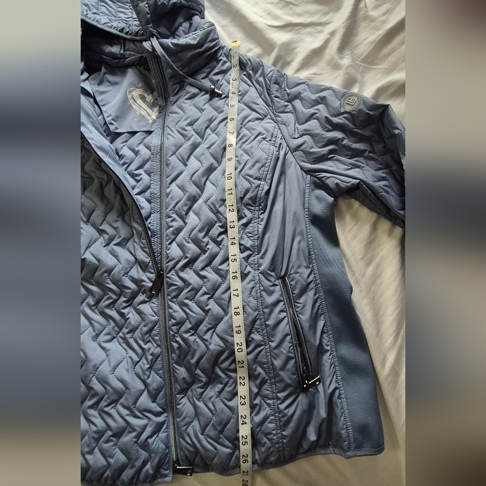 Women's Quilted Hooded Jacket - Blue - Picture 4 of 10